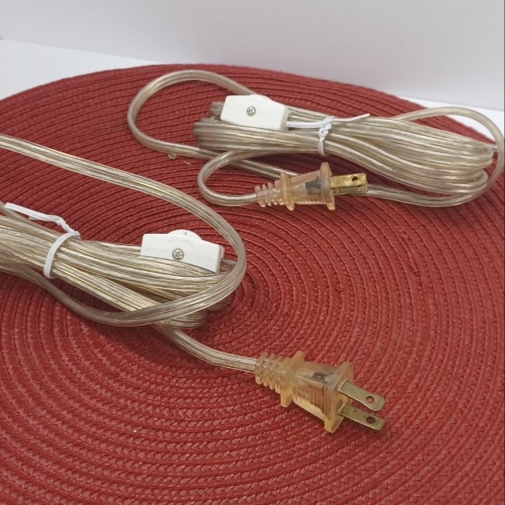 Pair of replacement lamp cords with built in on/ off switch